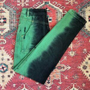 Eckhaus Latta Black and Green Tie-Dye High Waisted Jeans